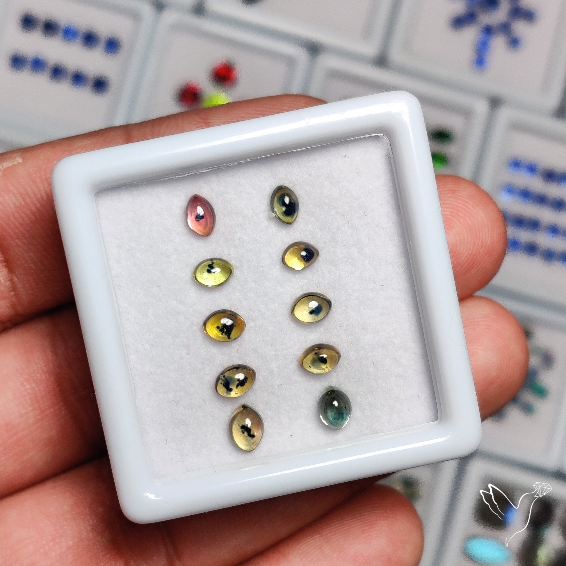 Rare Songea Sapphire Small Cabochons Set