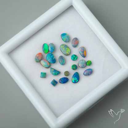 Australian Lightening Ridge Opals Smalls Set (backed)