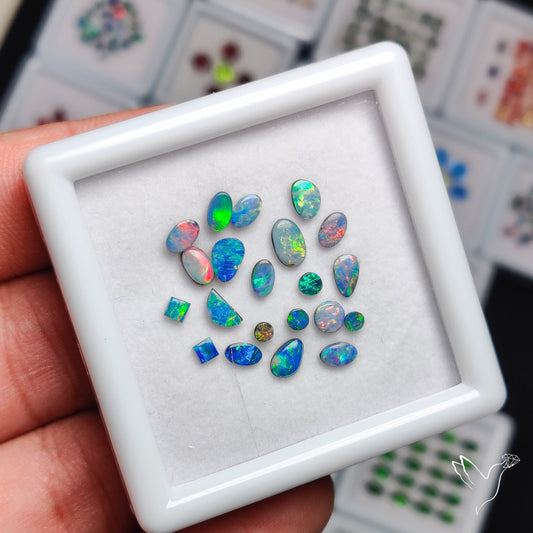 Australian Lightening Ridge Opals Smalls Set (backed)