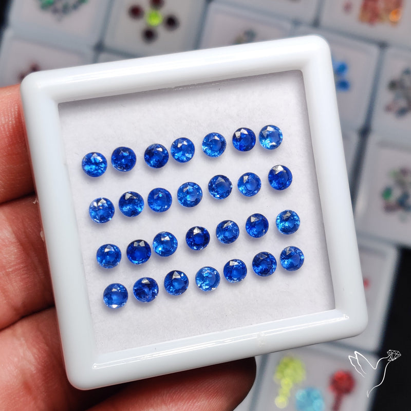 AAA Blue Kyanite Small Faceted Rounds Set