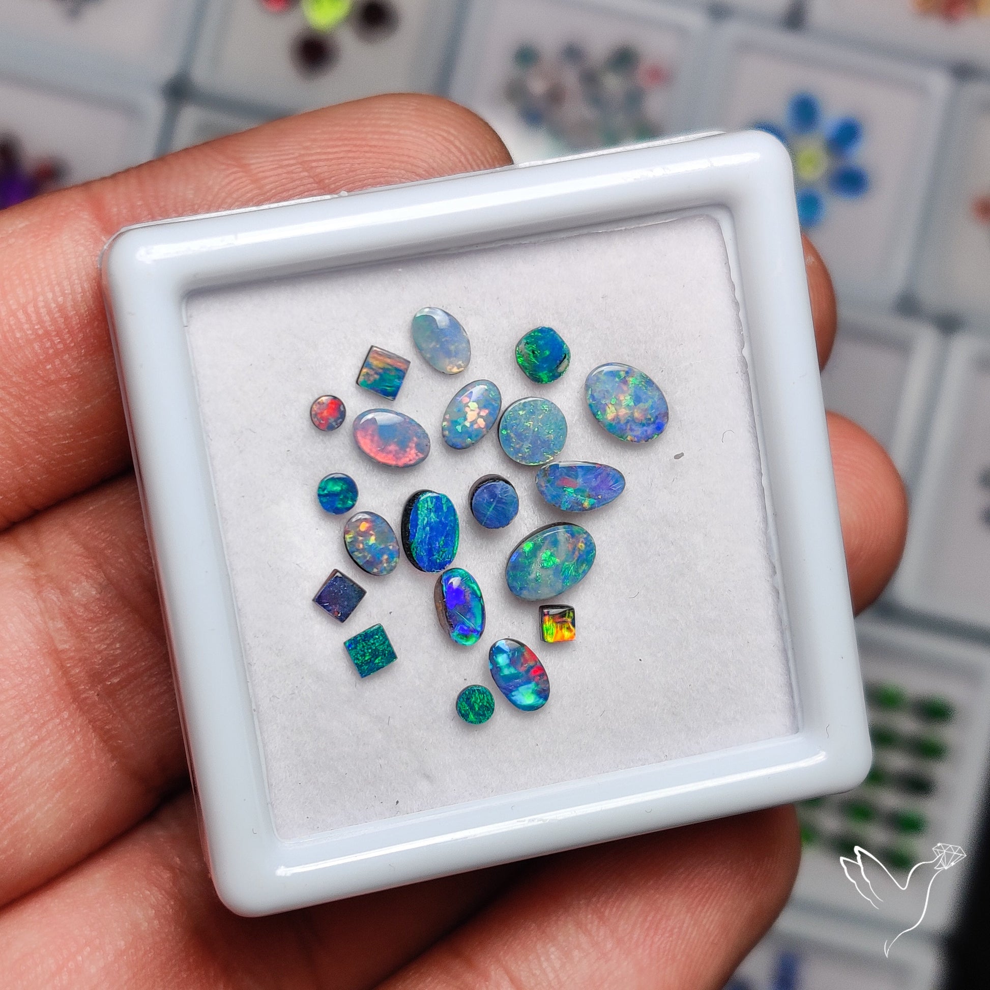 Australian Lightening Ridge Opals Smalls Set (backed)