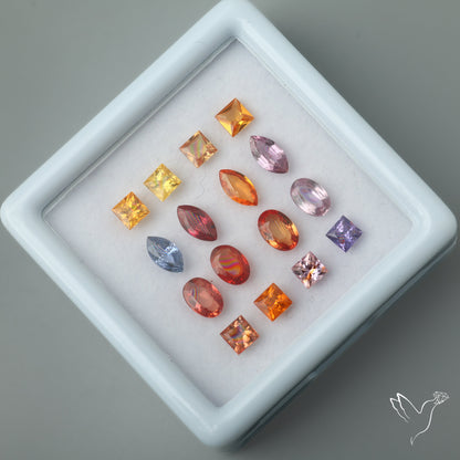 Multi Sapphire Faceted High Grade Set