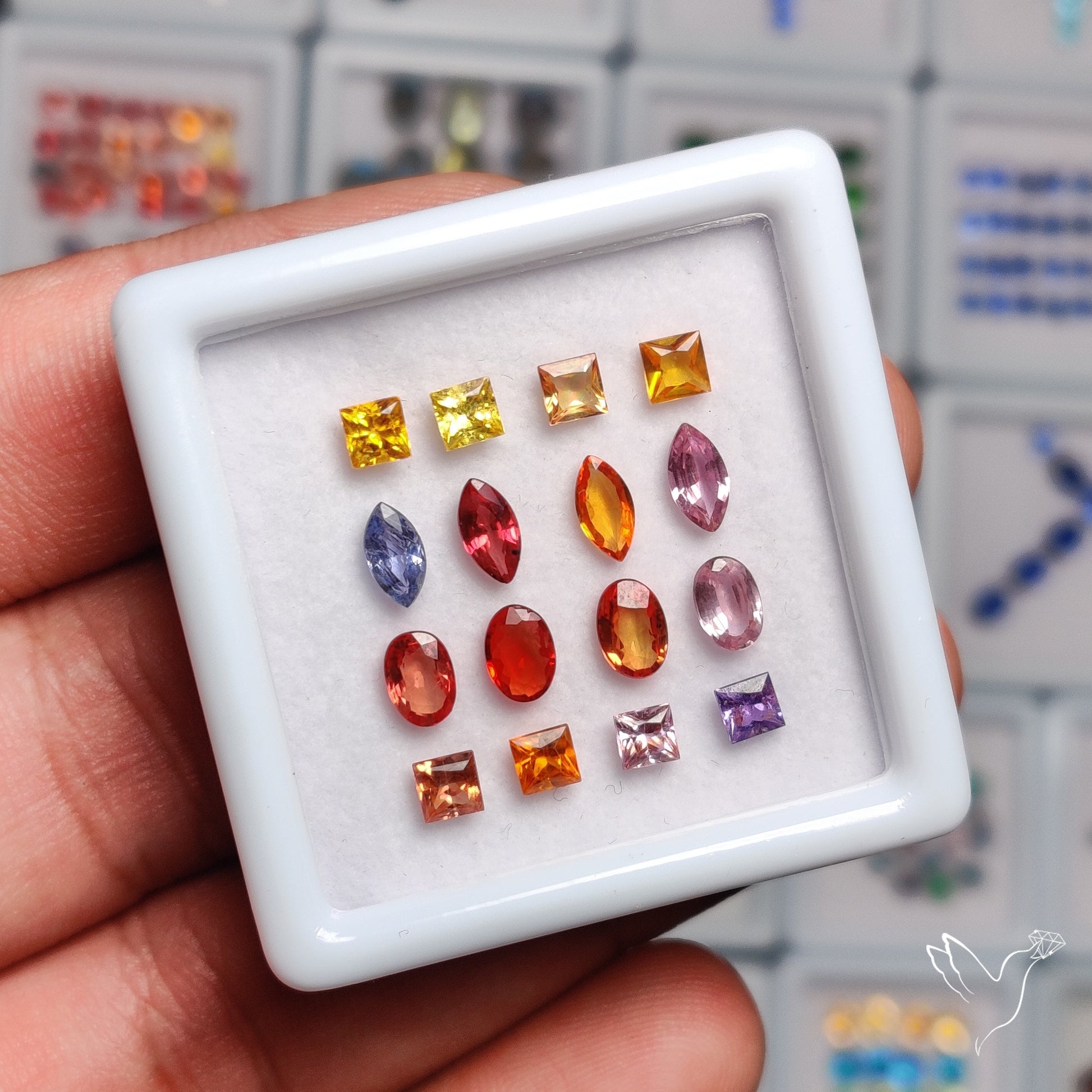 Multi Sapphire Faceted High Grade Set
