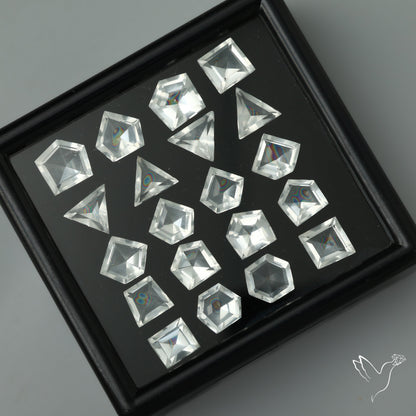 Faceted Geometric Cut Himalayan Quartz Set
