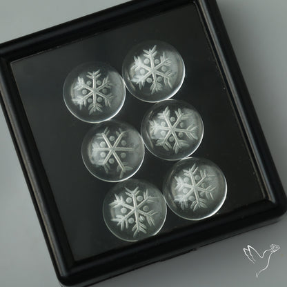 Intaglio Reverse Carving Round Himalayan Quartz Set