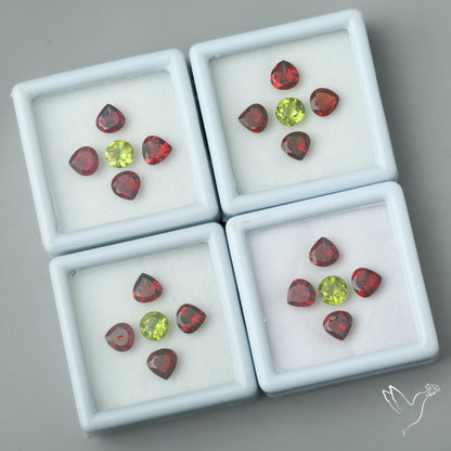 High Graded Arizona Peridot & Mozambique Garnets Sets