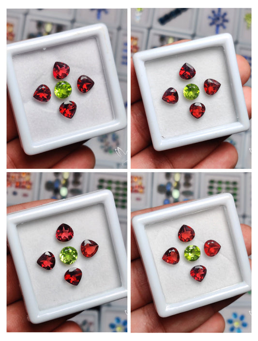High Graded Arizona Peridot & Mozambique Garnets Sets