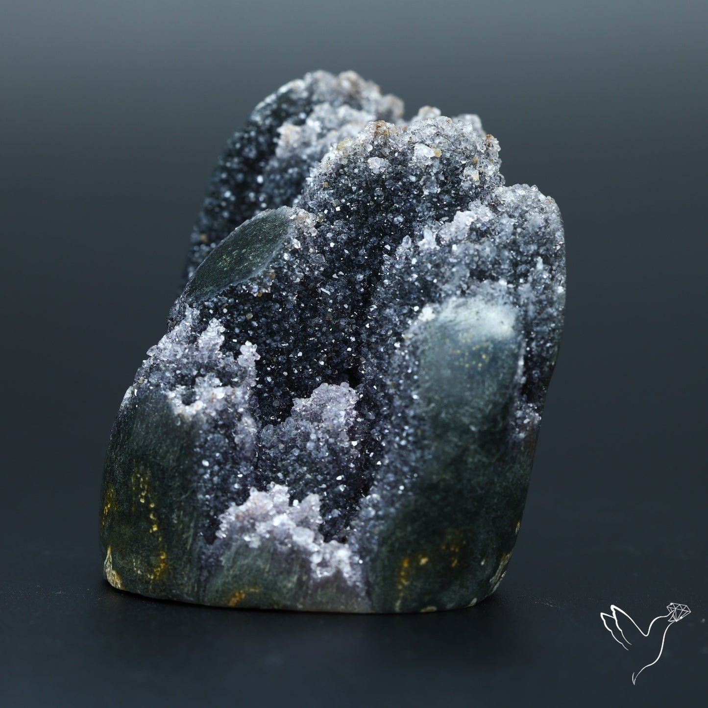 Black Amethyst Stalactite Cluster Druzy Specimen