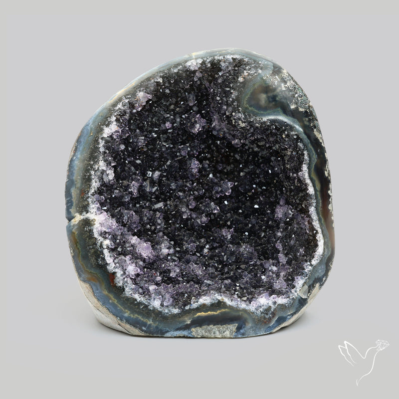 Deep Purple Amethyst Druzy Cluster Specimen