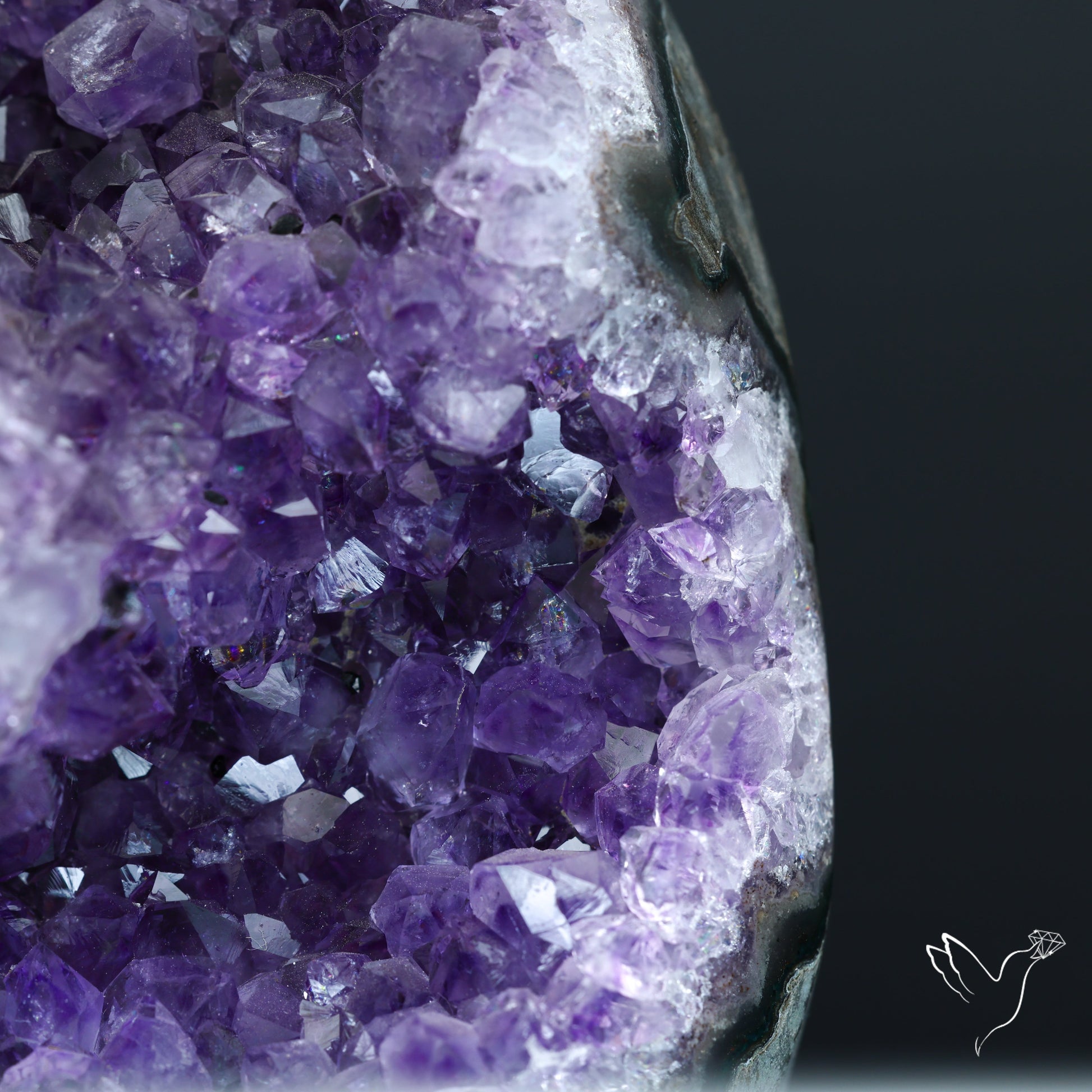 Black Amethyst Stalactite Cluster Druzy Specimen