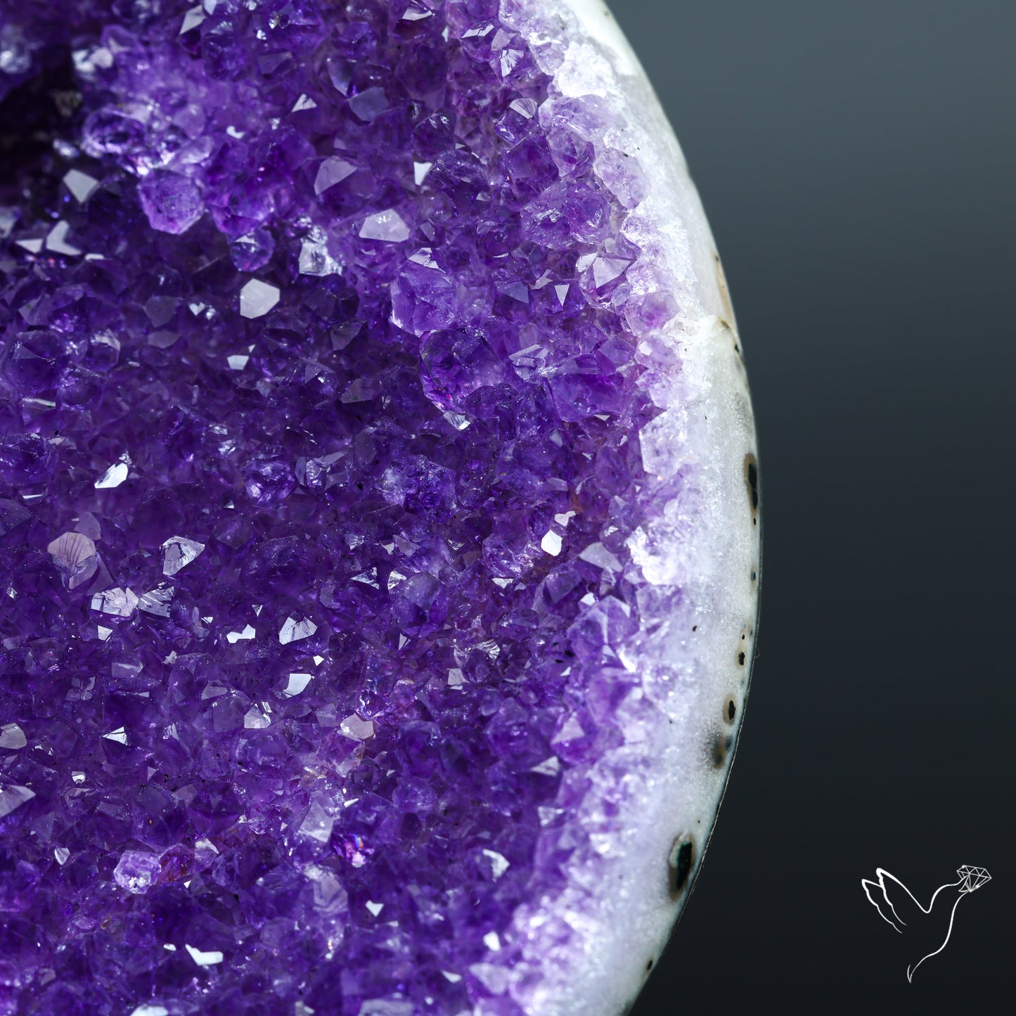 Deep Purple Amethyst Druzy Cluster Specimen with Stand