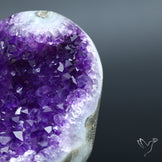 Deep Purple Amethyst Druzy Cluster Specimen with Stand