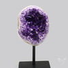 Amethyst Druzy Cluster Specimen with Stand Deep Purple