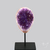 Amethyst Druzy Cluster Specimen with Stand Deep Purple