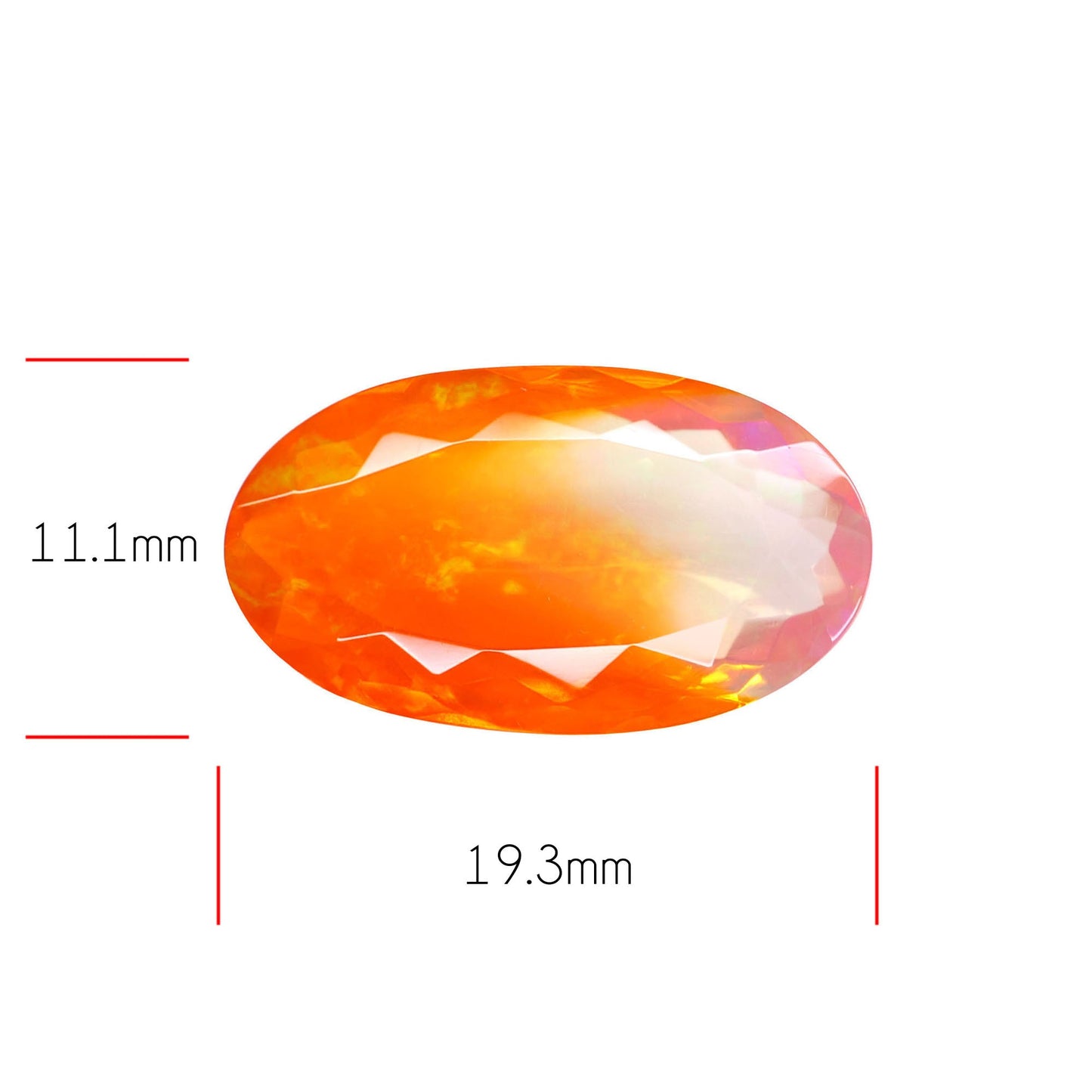 Rare Bicolor Mexican Fire Opal Faceted