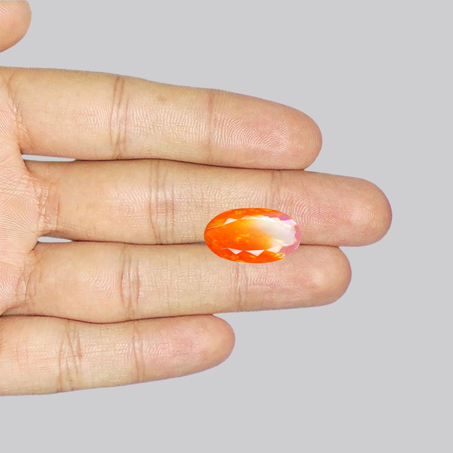 Rare Bicolor Mexican Fire Opal Faceted