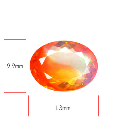 Rare Bicolor Mexican Fire Opal Faceted