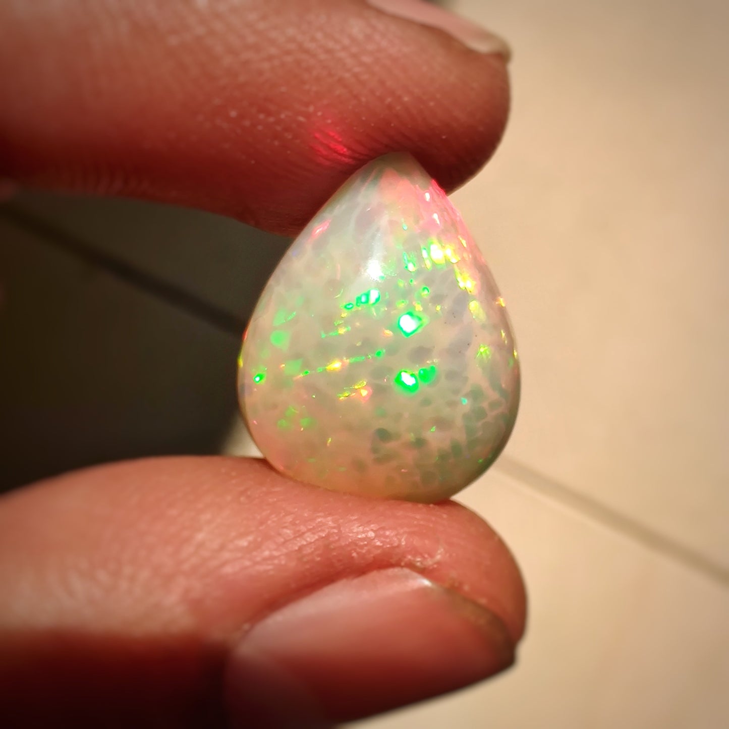 Rare Honeycomb Pattern Ethiopian Opal Cabochon
