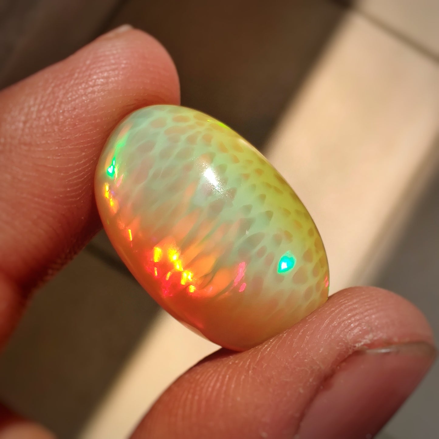 AAA Rare Pattern Large Ethiopian Welo Opal Cabochon