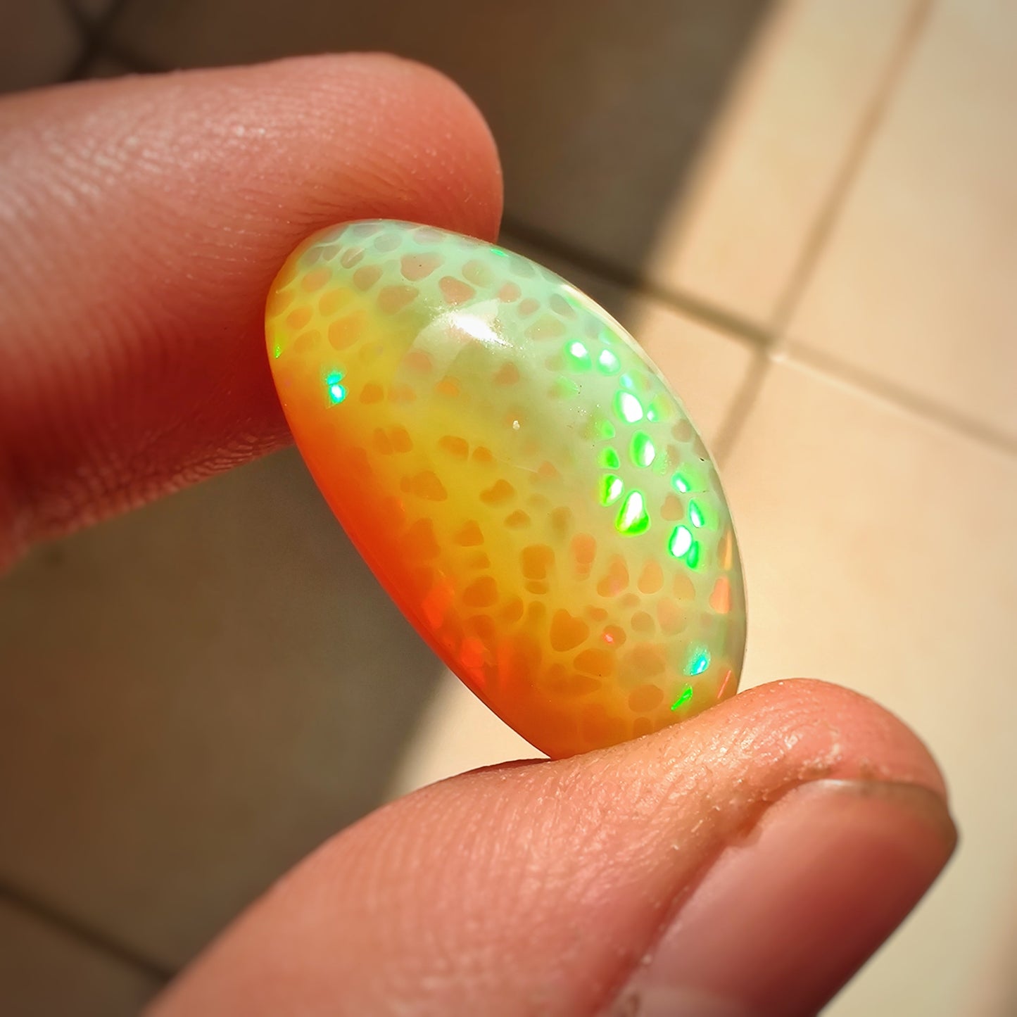AAA Rare Pattern Large Ethiopian Welo Opal Cabochon