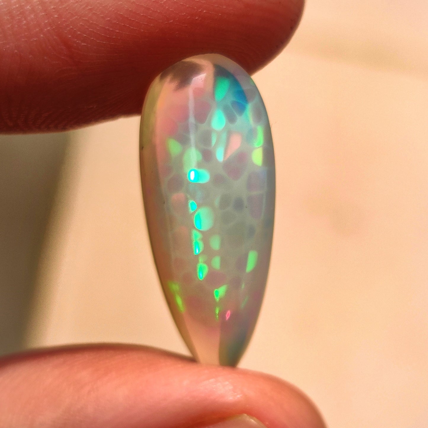 Rare Honeycomb Pattern Ethiopian Opal Cabochon