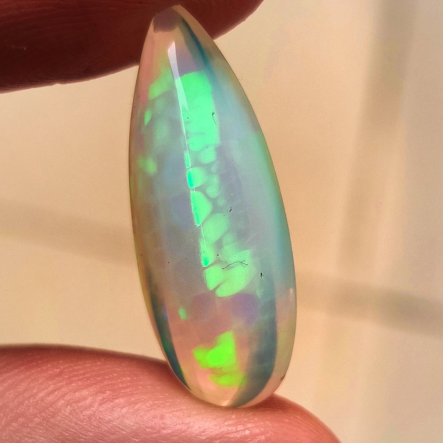 Rare Honeycomb Pattern Ethiopian Opal Cabochon