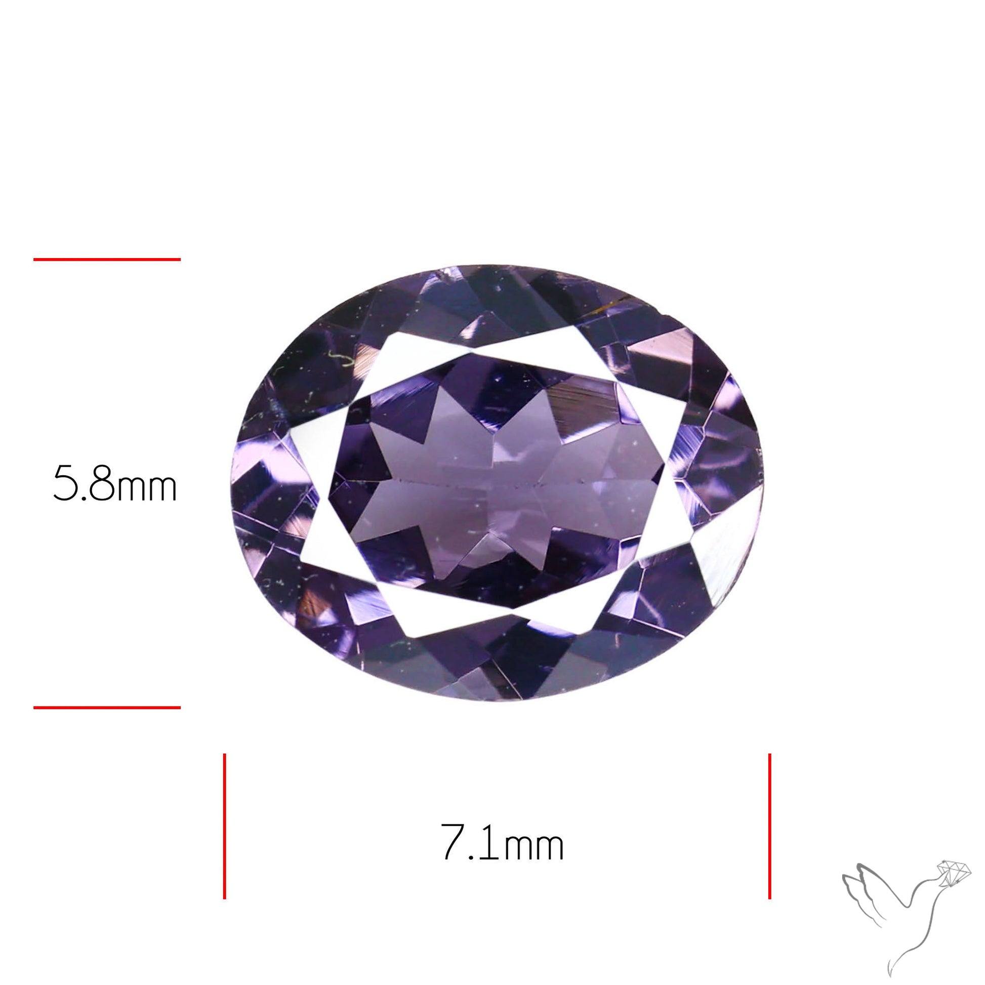 Greyish Purple Spinel Faceted