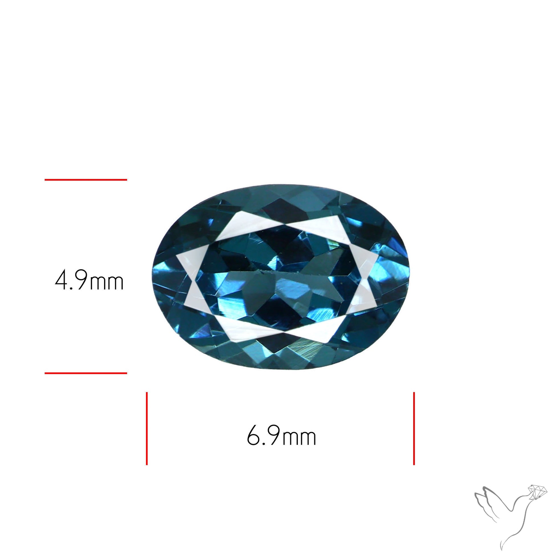Greyish Blue Spinel Faceted