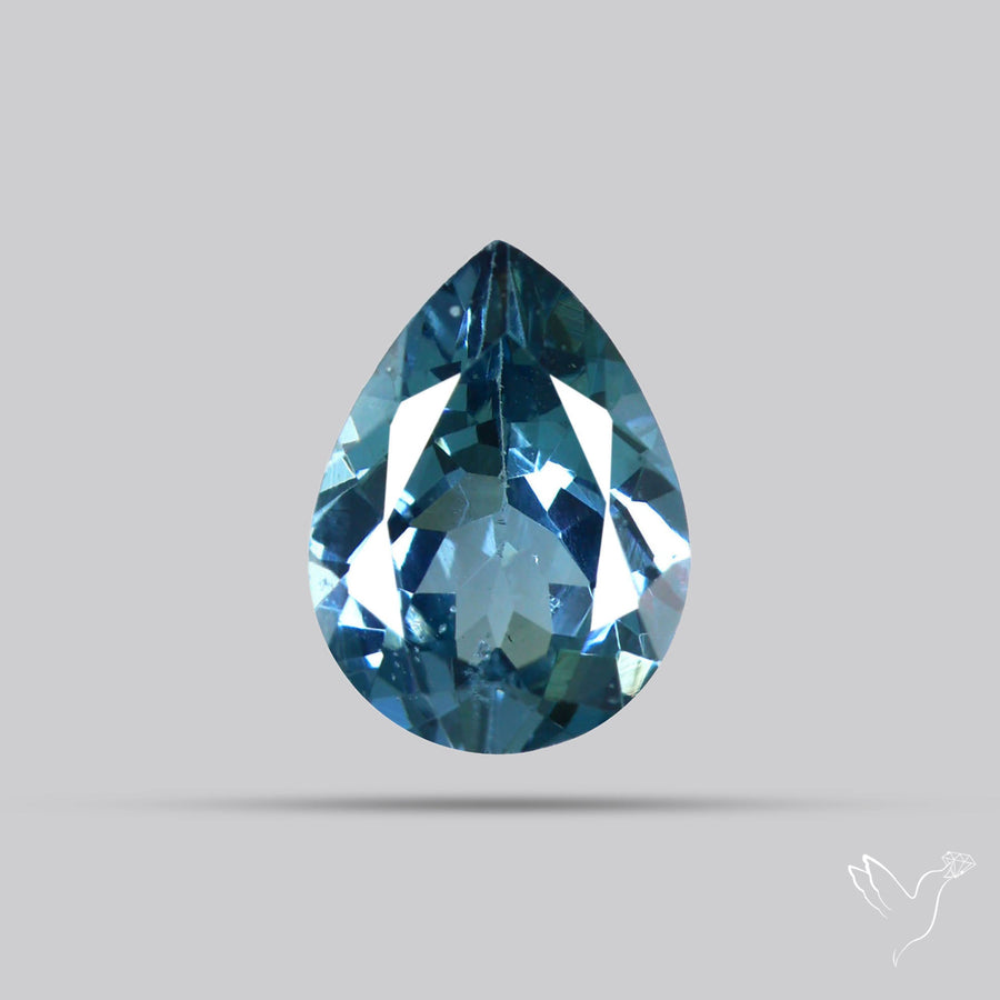 Teal Blue Greyish Spinel Faceted