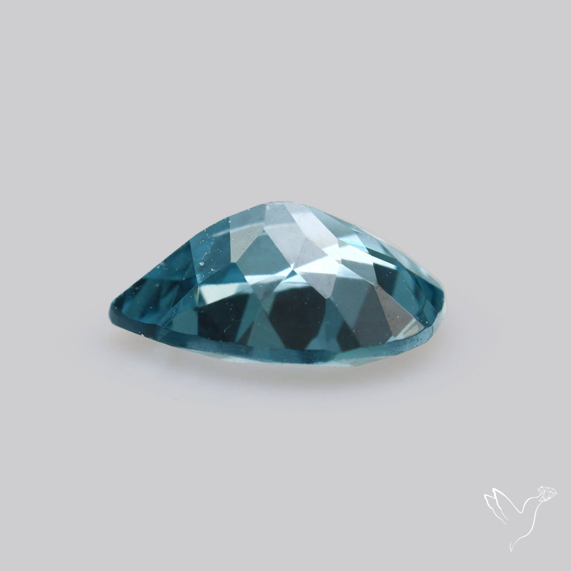 Teal Blue Greyish Spinel Faceted