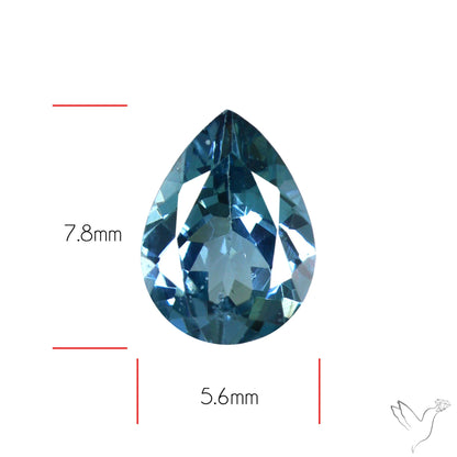 Teal Blue Greyish Spinel Faceted