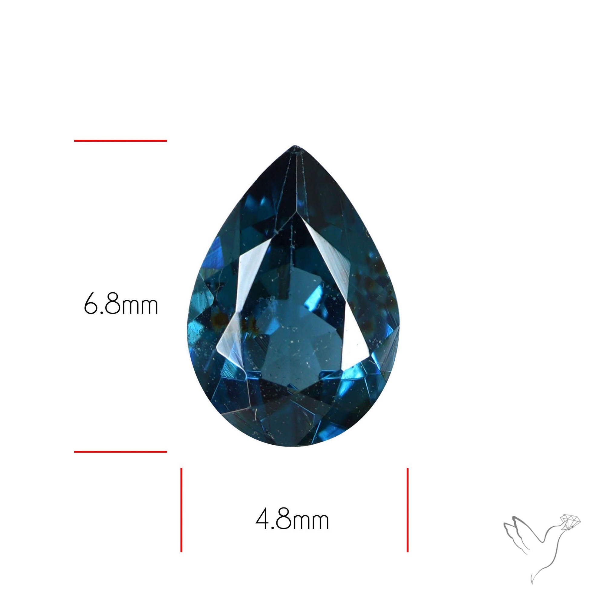 Teal Blue Greyish Spinel Faceted