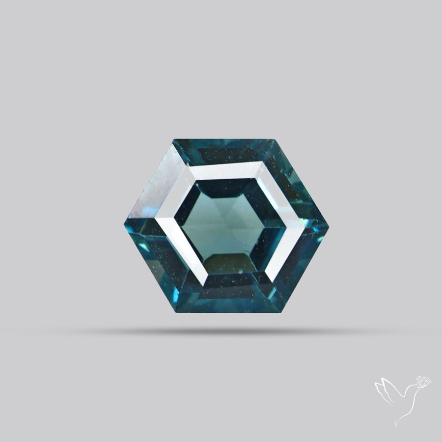 Faceted London Blue Topaz Hexagon
