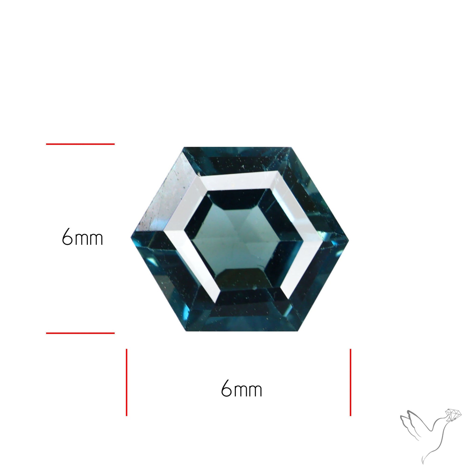Faceted London Blue Topaz Hexagon