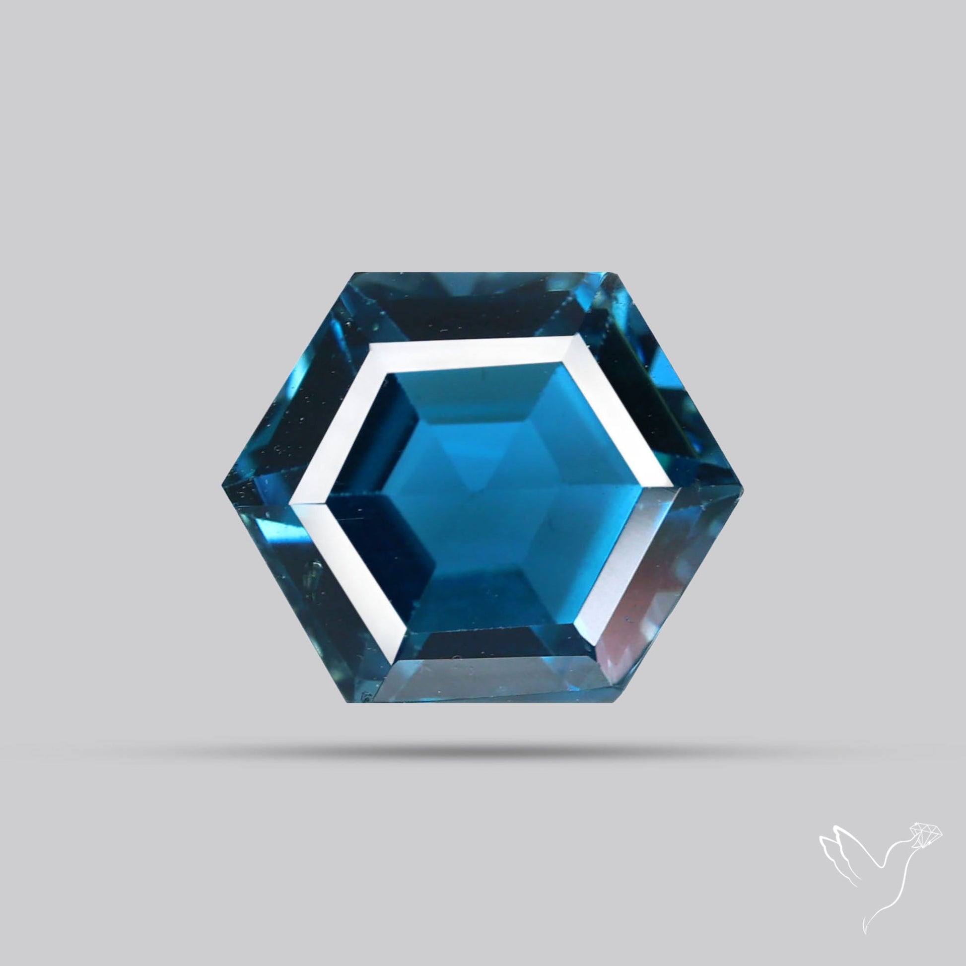 Faceted London Blue Topaz Hexagon