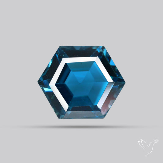 Faceted London Blue Topaz Hexagon