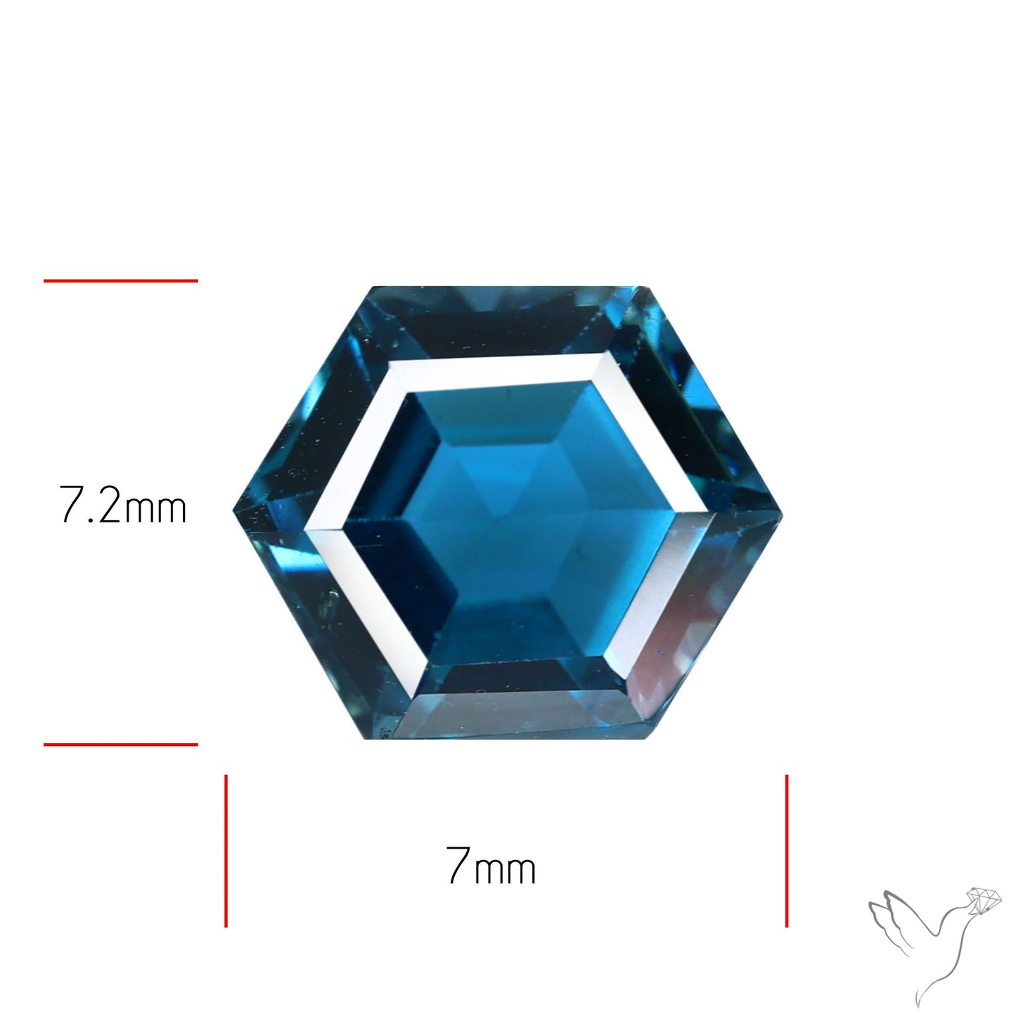 Faceted London Blue Topaz Hexagon
