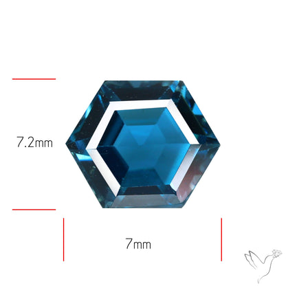 Faceted London Blue Topaz Hexagon