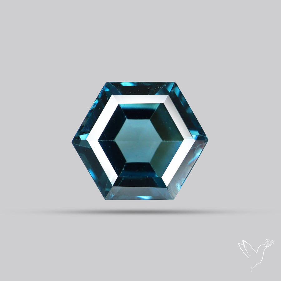 Faceted London Blue Topaz Hexagon