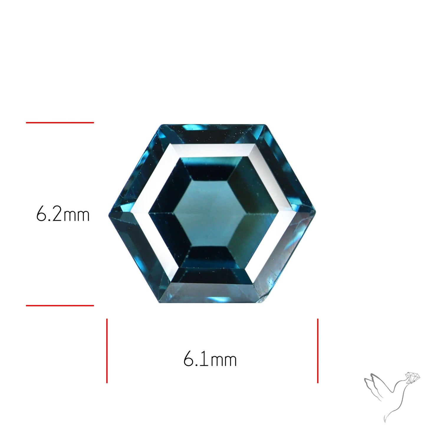 Faceted London Blue Topaz Hexagon