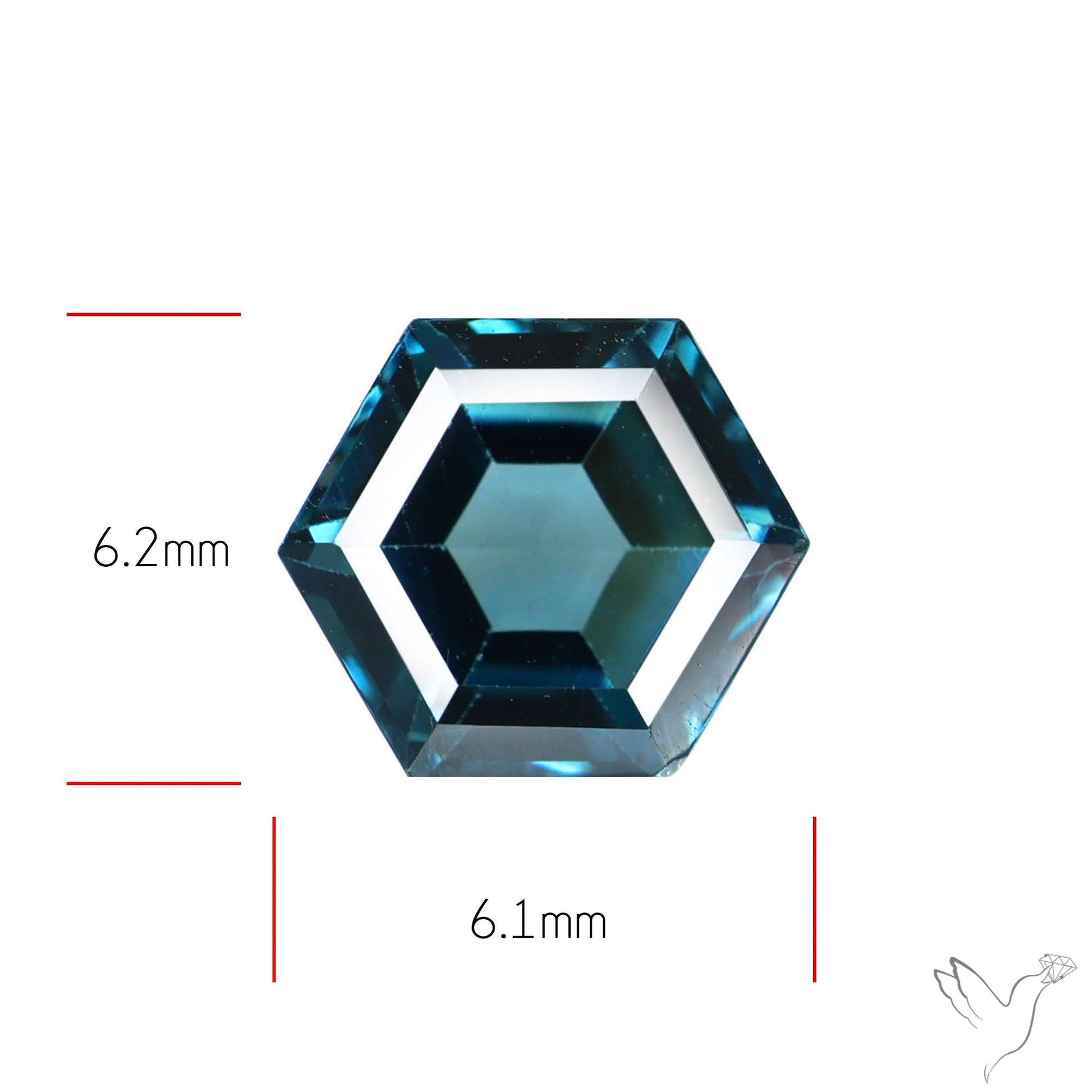 Faceted London Blue Topaz Hexagon