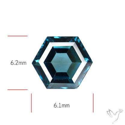 Faceted London Blue Topaz Hexagon