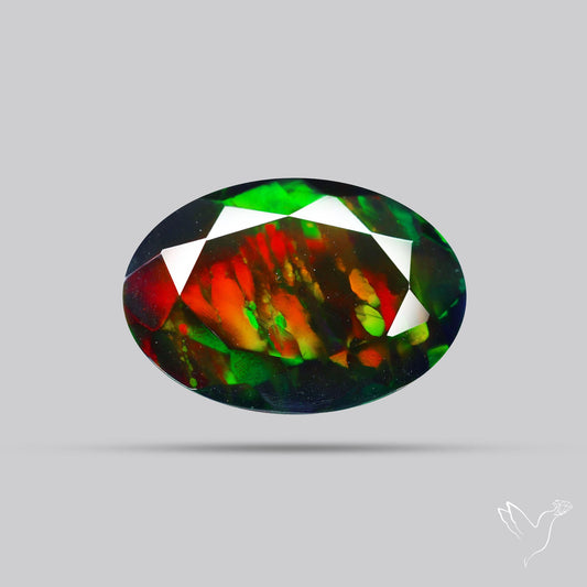Ethiopian Black Opal Faceted Smoked