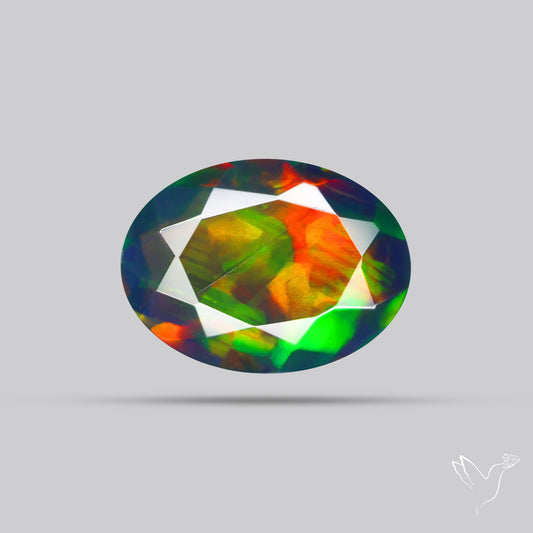 Ethiopian Black Opal Faceted Smoked