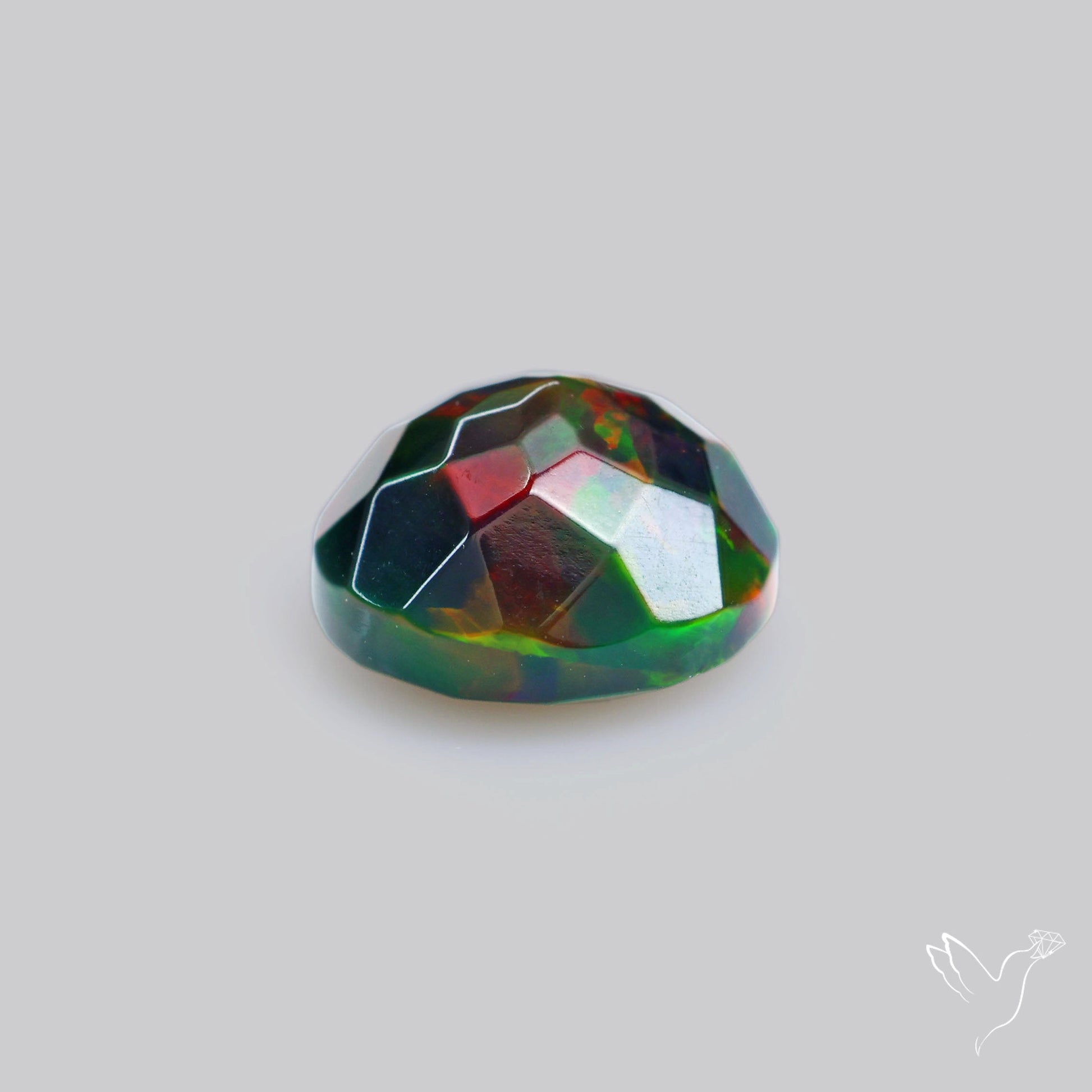 Ethiopian Black Opal Faceted Smoked