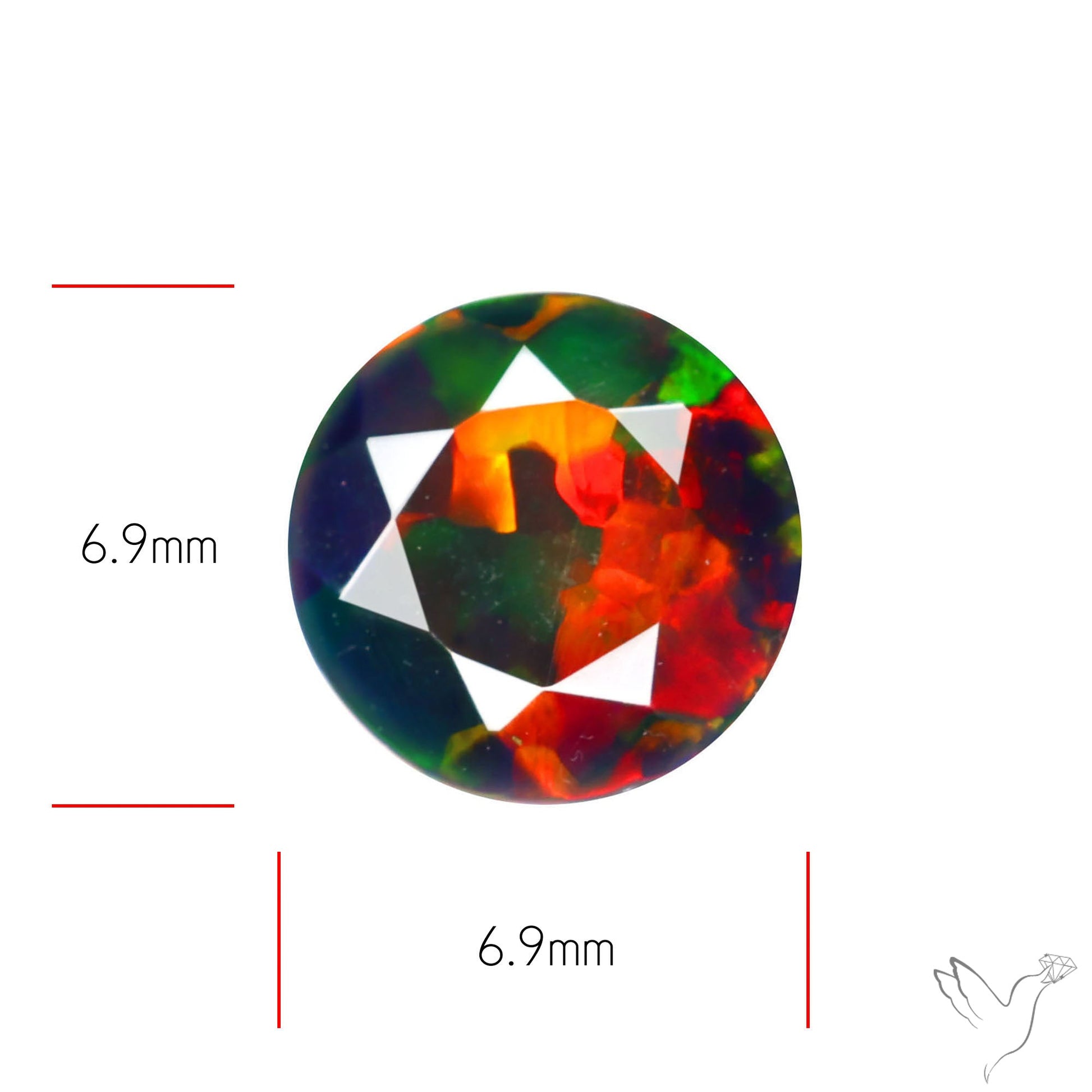 Ethiopian Black Opal Faceted Smoked