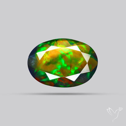 Ethiopian Black Opal Faceted Smoked