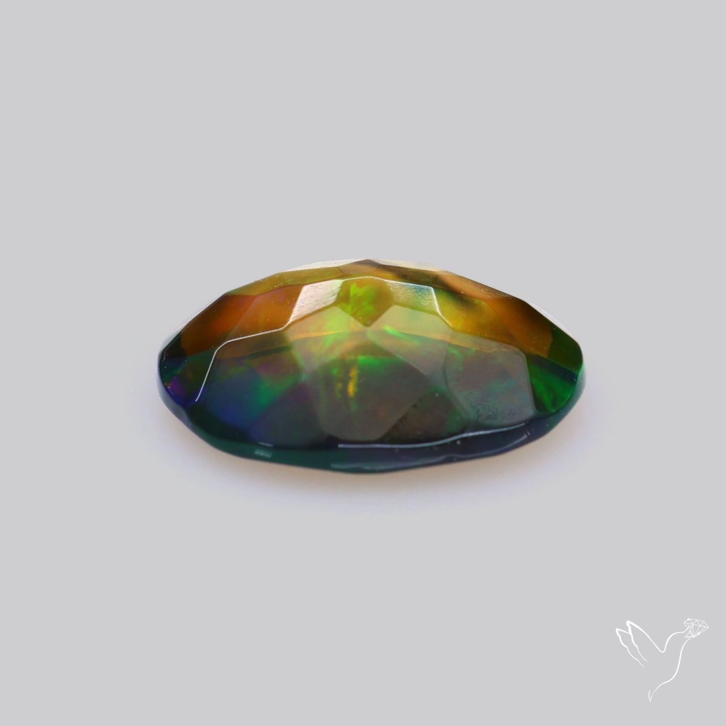 Ethiopian Black Opal Faceted Smoked