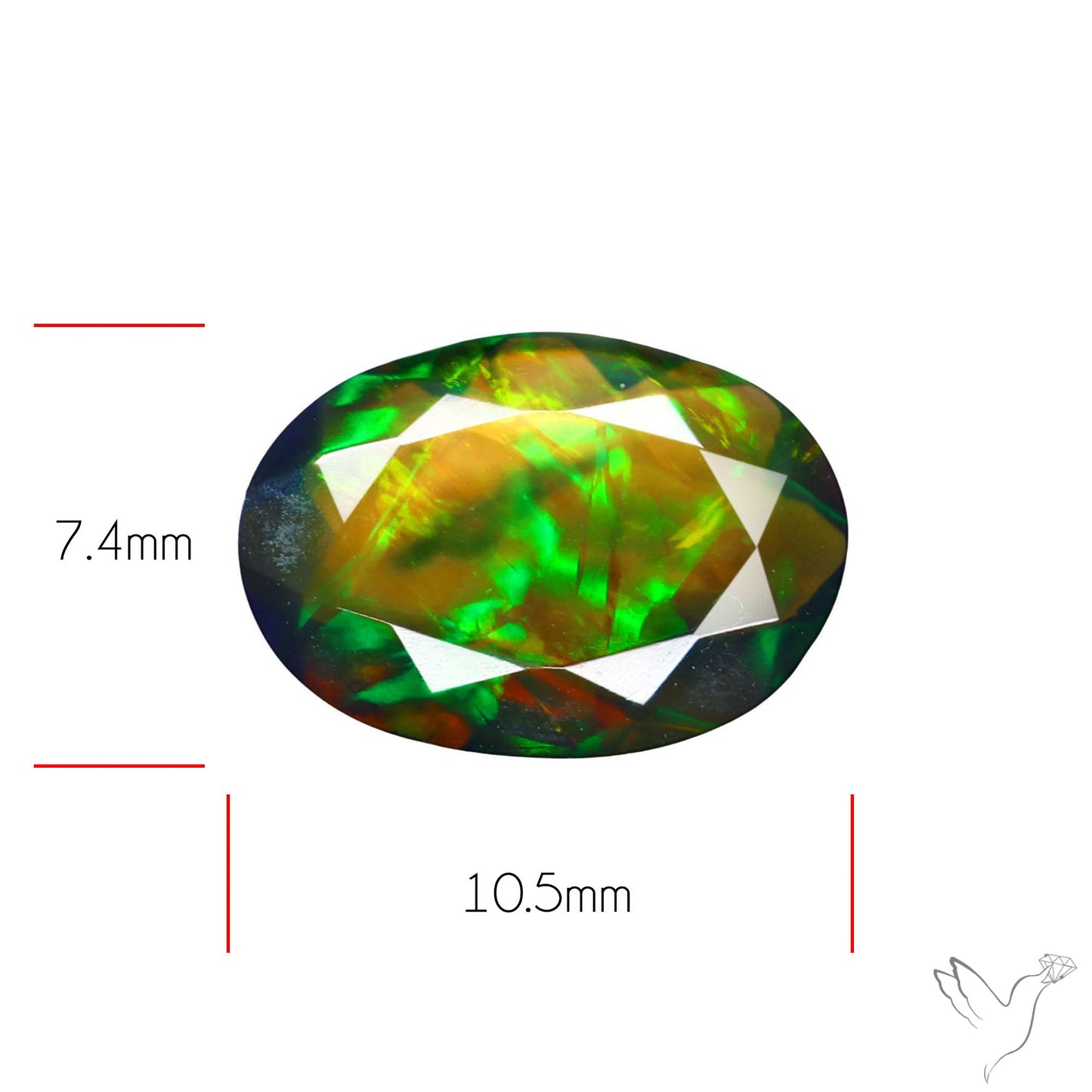Ethiopian Black Opal Faceted Smoked
