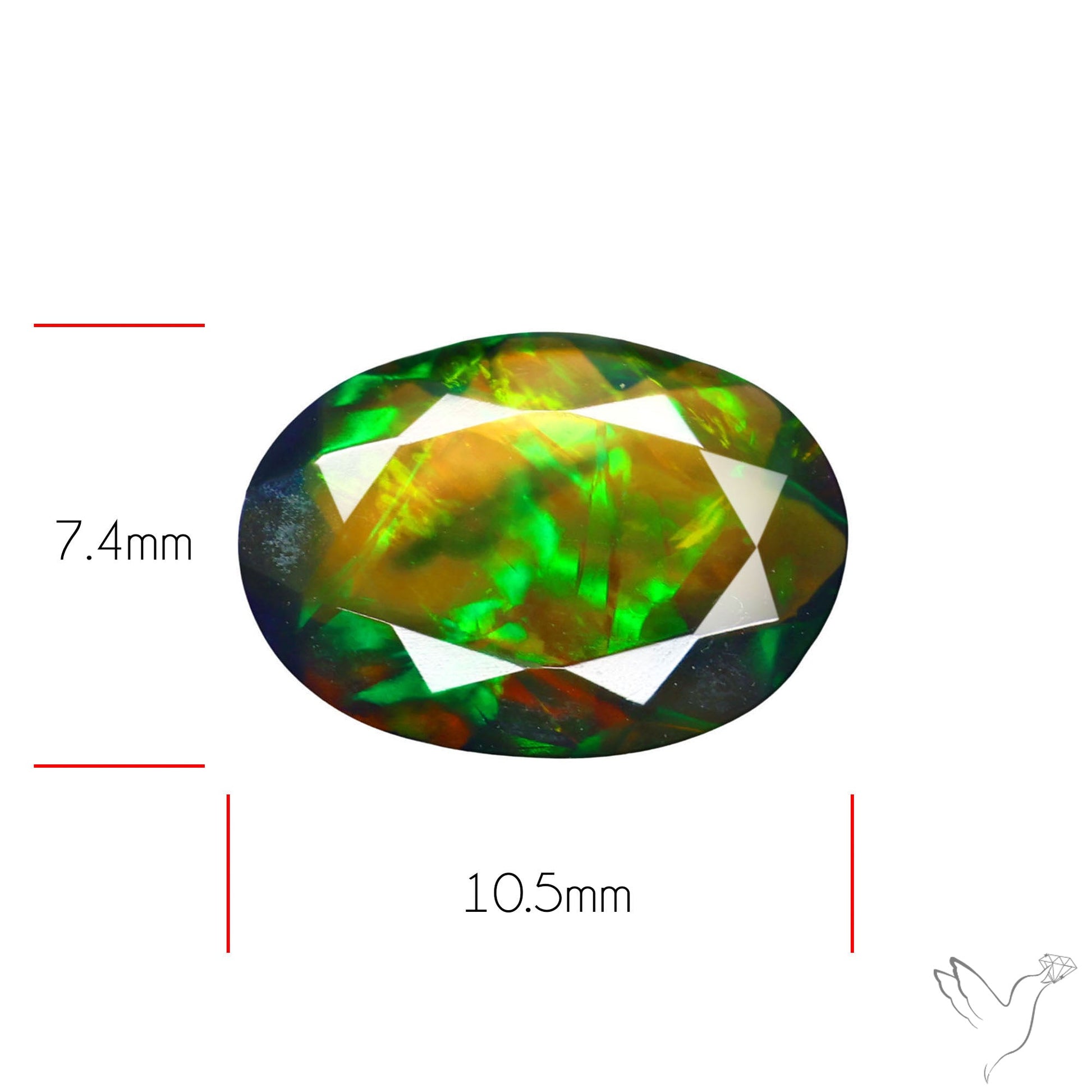 Ethiopian Black Opal Faceted Smoked